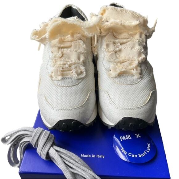 P448 Women's Cancun Sneakers Ribbon Tie and Regular shoelaces Size 7 Euro 37 NIB - Picture 5 of 13